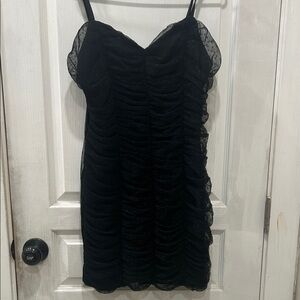 Elegant Black Ruched Dress